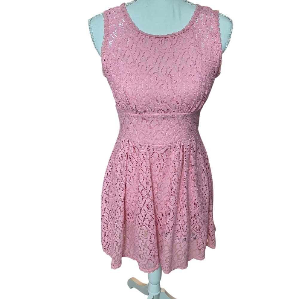 B Darlin Pink Lace Mini Dress